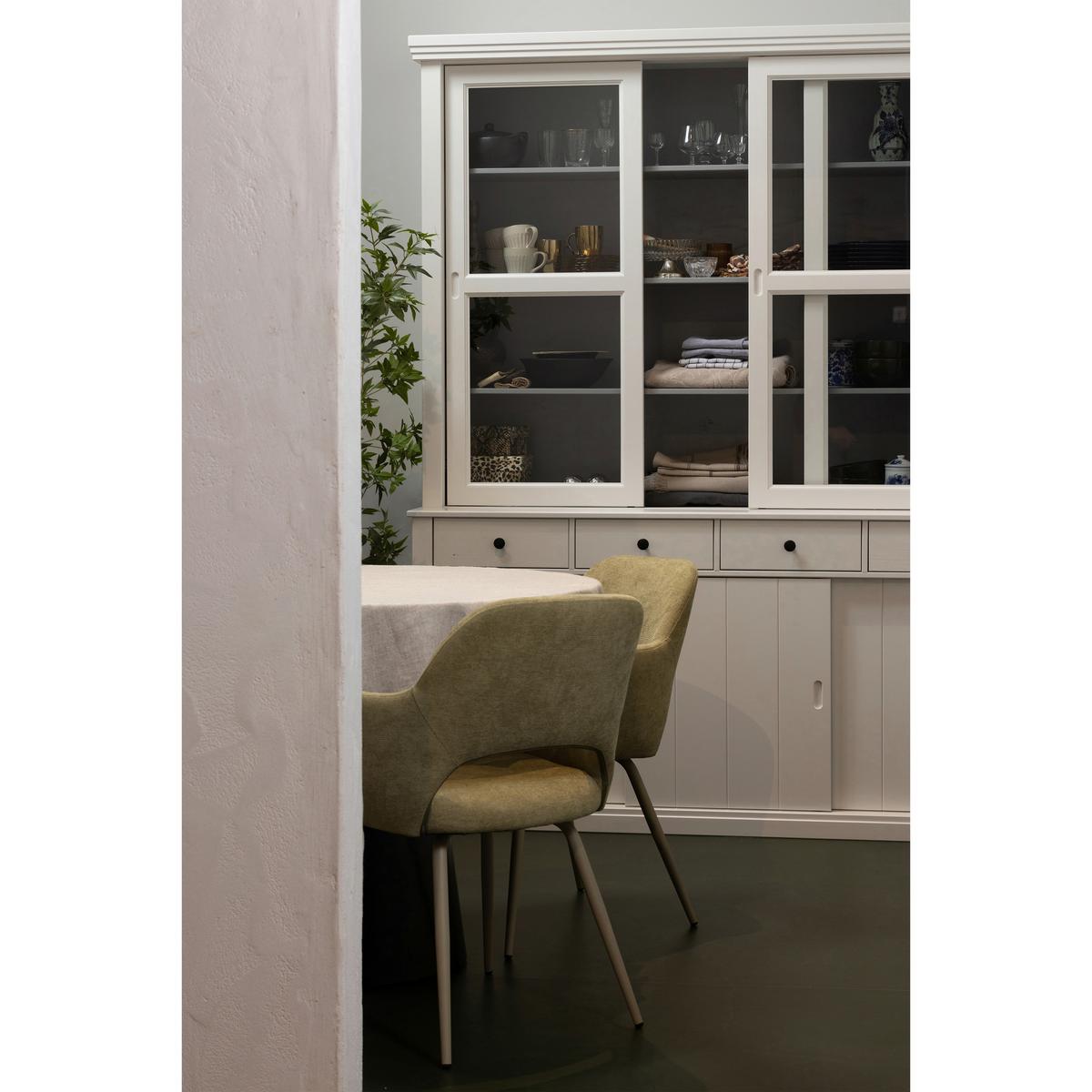 Vitrine Lagos Weiß B: 166 Cm - Weiß, Design, Glas/Holz (166/214/48cm) - Livetastic