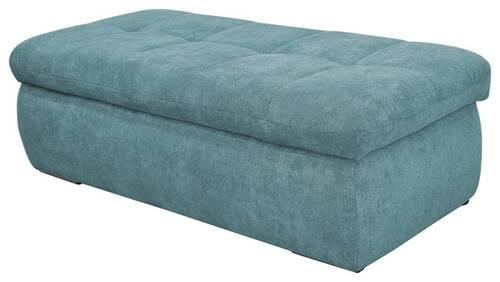 Hockerbank Moric Mikrofaser Petrol H: 43 Cm Inkl. Stauraum - Chromfarben/Petrol, KONVENTIONELL, Textil (136/43/64cm) - MID.YOU