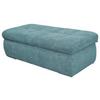Hockerbank Moric Mikrofaser Petrol H: 43 Cm Inkl. Stauraum - Chromfarben/Petrol, KONVENTIONELL, Textil (136/43/64cm) - MID.YOU