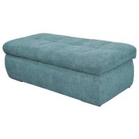 Hockerbank Moric Mikrofaser Petrol H: 43 Cm Inkl. Stauraum - Chromfarben/Petrol, KONVENTIONELL, Textil (136/43/64cm) - MID.YOU
