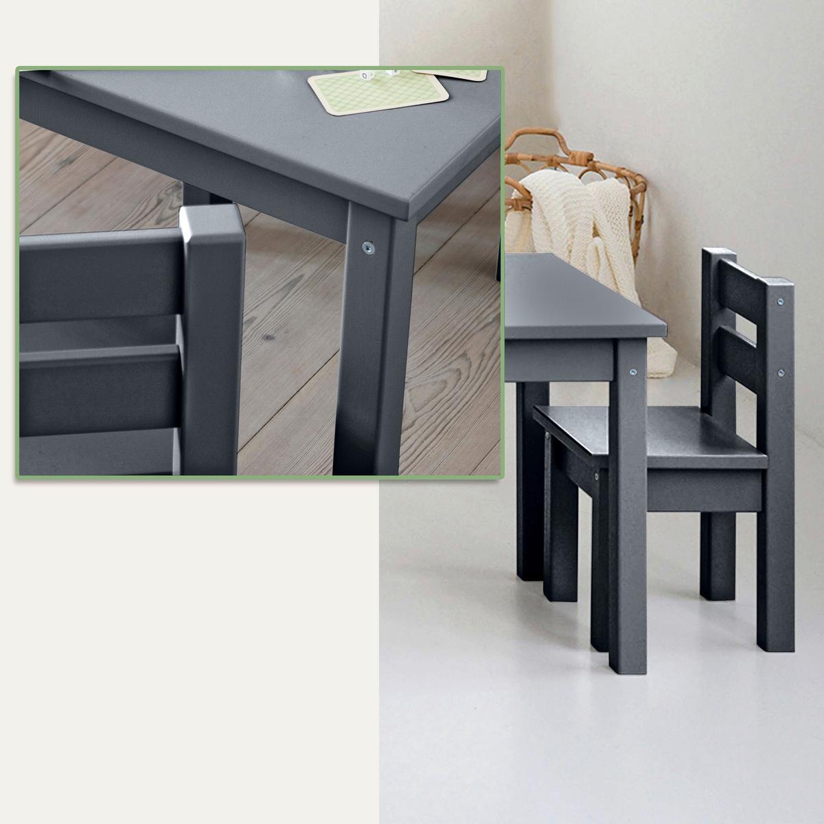 Kindersitzgruppe Bunde Mads Dunkelgrau - Dunkelgrau, MODERN, Holz - MID.YOU