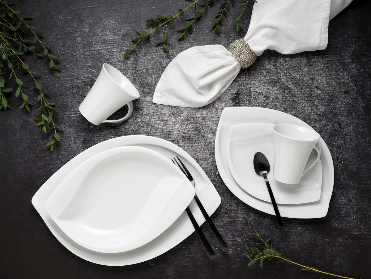 Kombinovaný servis Acacia, 30 dielna pre 6 osôb - biela, Basics, keramika (41/37/30cm) - Creatable