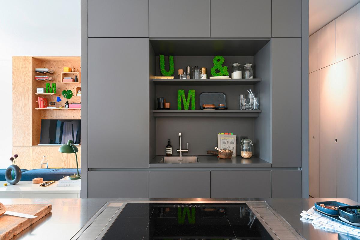 Moosbild Grün B: 25 cm - Schwarz/Grün, Basics, Naturmaterialien/Holz (25/22/4cm)