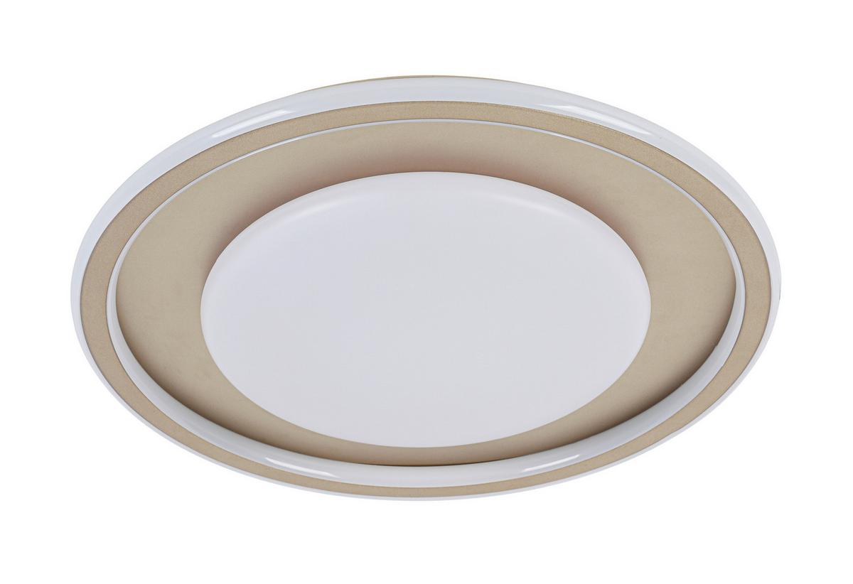 LED-Deckenleuchte Charlin - Champagner/Weiß, Basics, Kunststoff/Metall (40/7cm) - Luca Bessoni