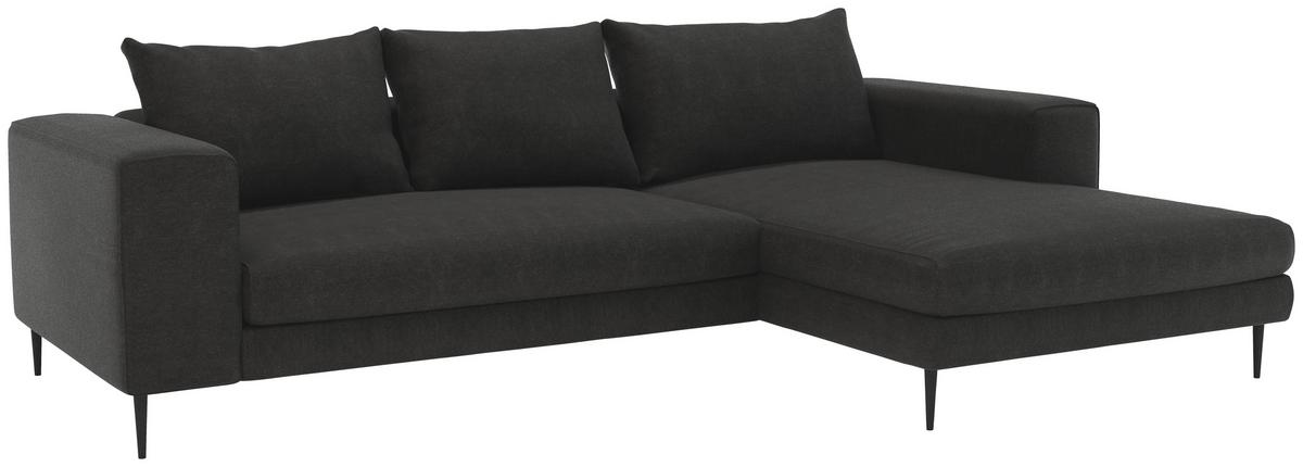 Ecksofa Aurora Ii - Schwarz/Graphitfarben, MODERN, Textil (275/170cm) - Trendmanufaktur