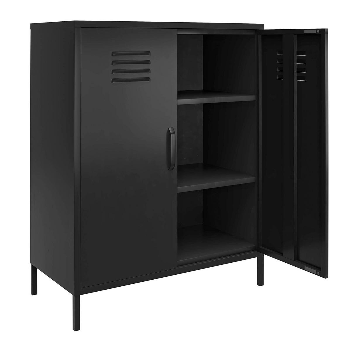 Sideboard Mission District Schwarz B: 40cm - Schwarz, Design, Metall (40/102/80cm) - MID.YOU