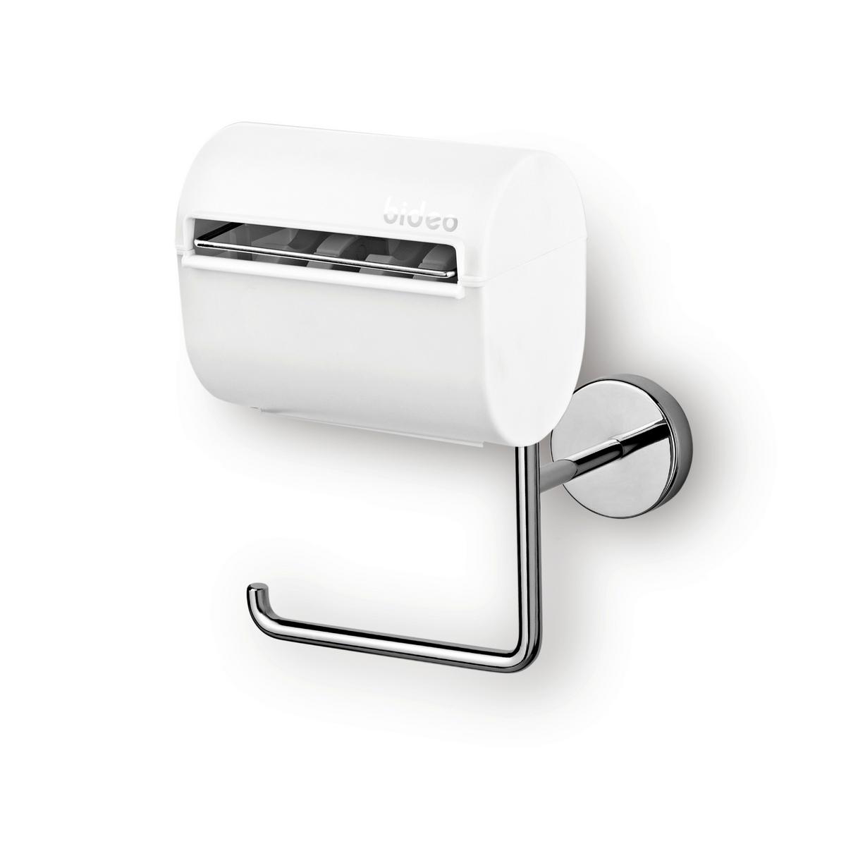 Toilettenpapierhalter Bideo - Weiß, Basics, Kunststoff/Metall (12,6/8/18,1cm)