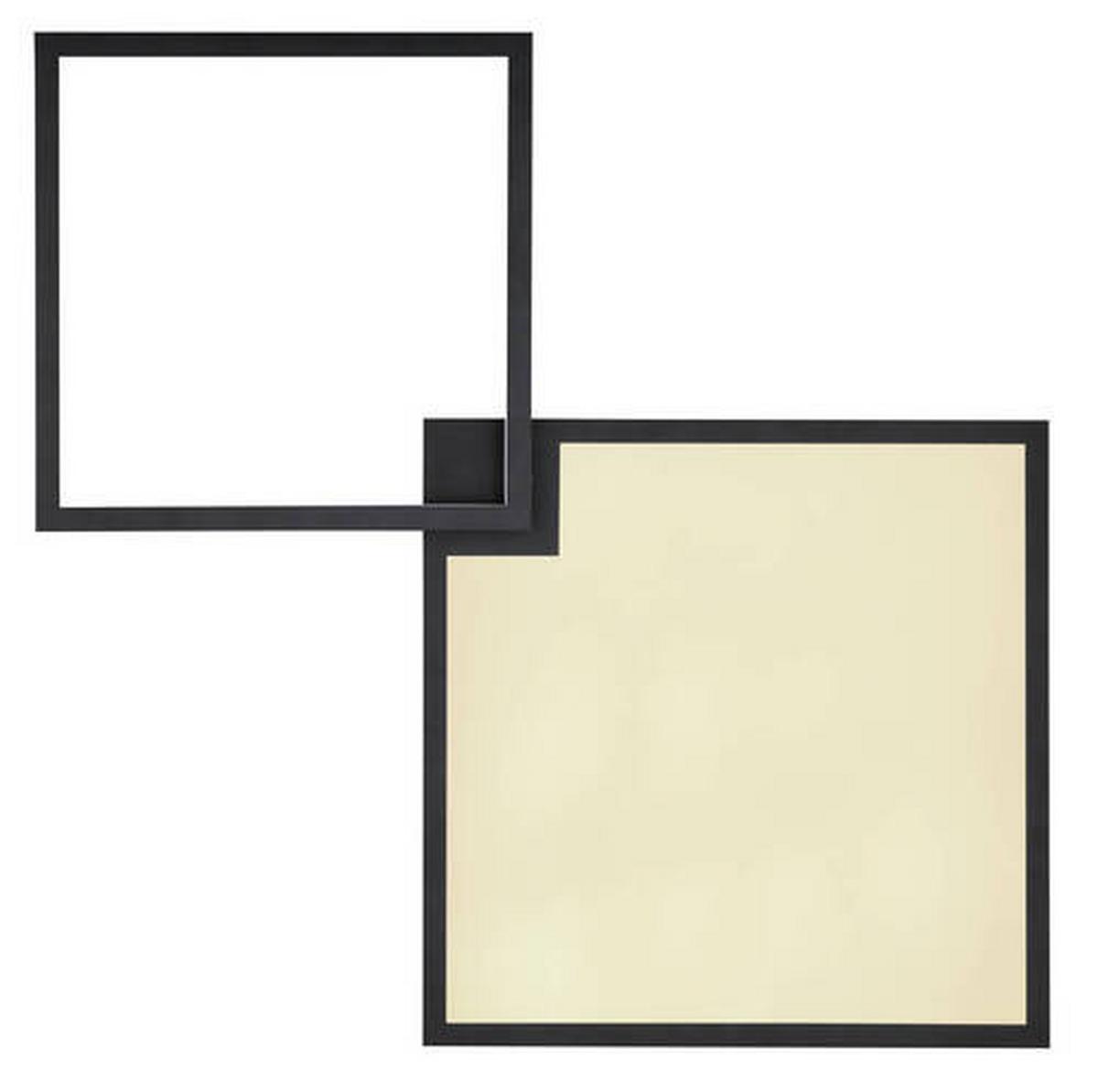 LED-Deckenleuchte 41392-40 - Dunkelbraun/Opal, Design, Holzwerkstoff/Kunststoff (85,5/55/10cm) - Globo