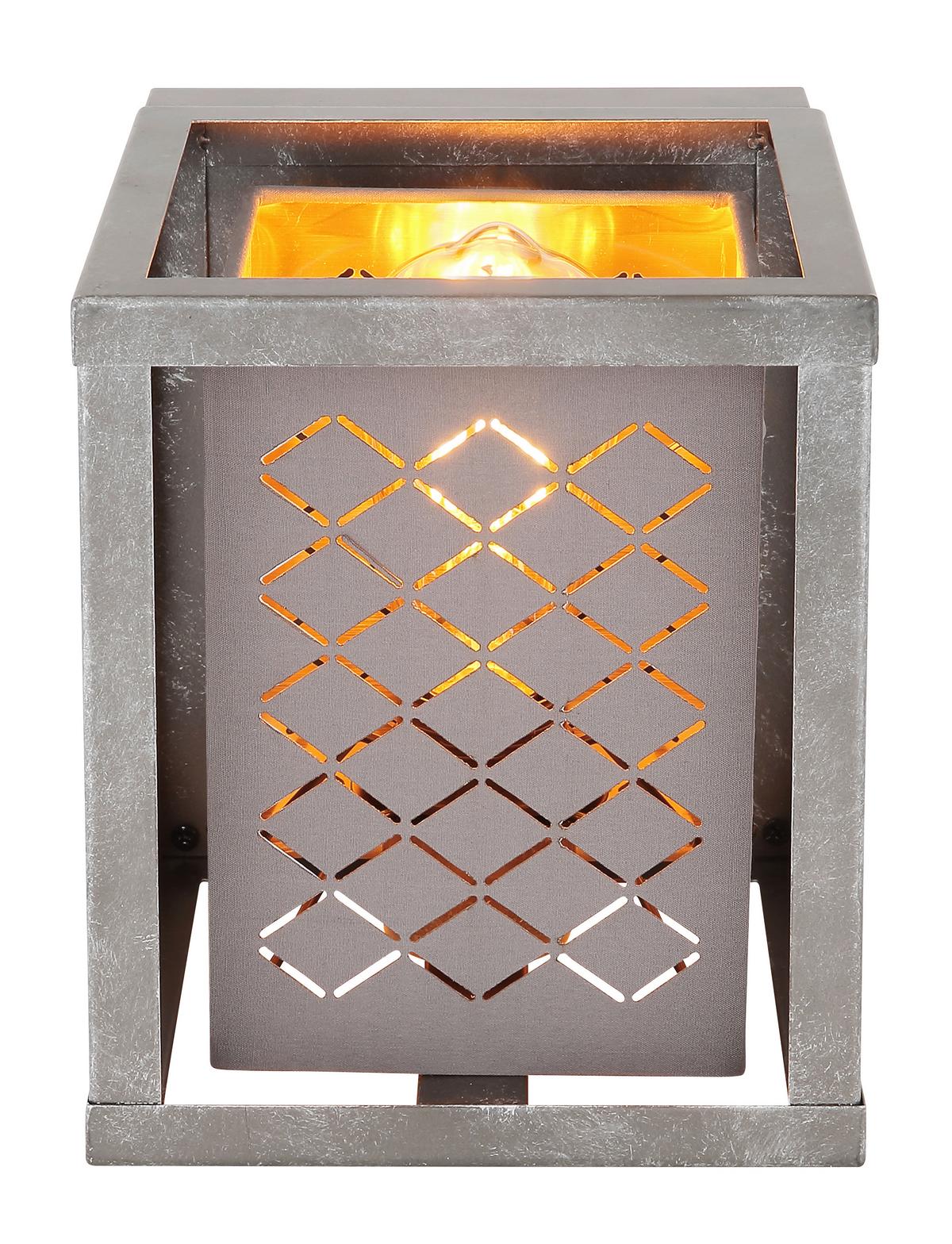 Wandleuchte 1-flammig Grau/silber-/goldfarben - Silberfarben/Goldfarben, Design, Textil/Metall (17/17/20cm) - Globo