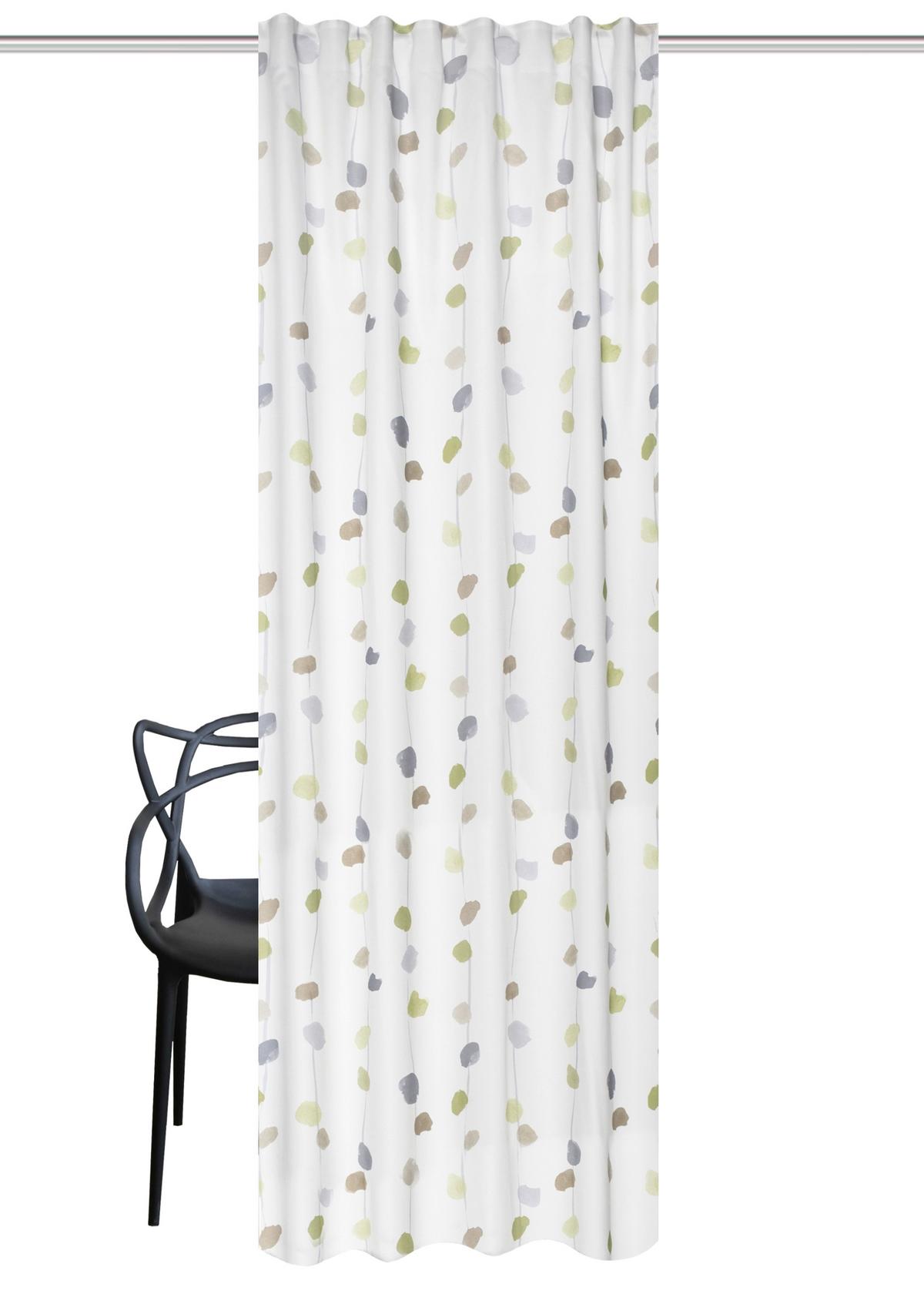 Fertigvorhang Effie - Grün, KONVENTIONELL, Textil (135/245cm)