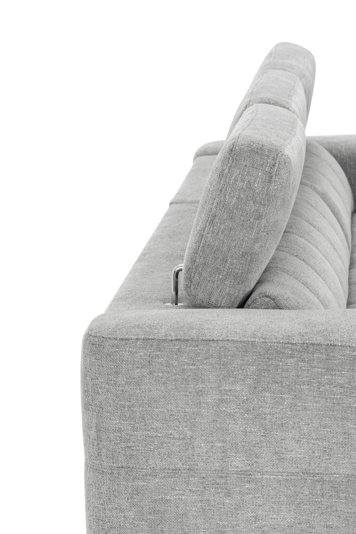Sedací souprava MELBOURNE, pravá, šedá - šedá/černá, Moderní, kov/dřevo (285/182cm) - Based