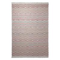 Handwebteppich Rot/weiß Wolle Vector 60x110 Cm - Rot/Weiß, KONVENTIONELL, Textil (60/110cm) - Esprit