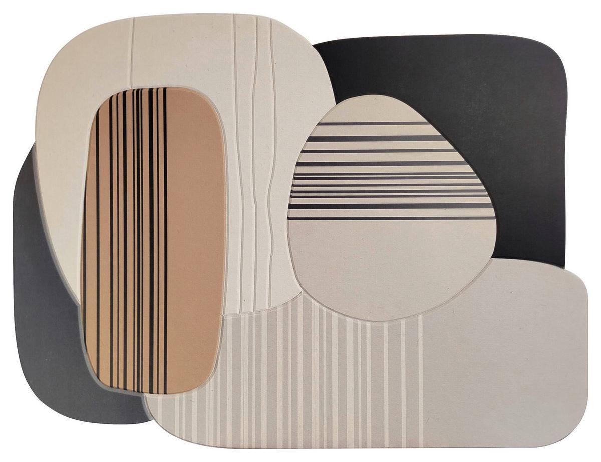 Akustický panel MARLA - černá/béžová, textil (90/120cm) - Premium Living