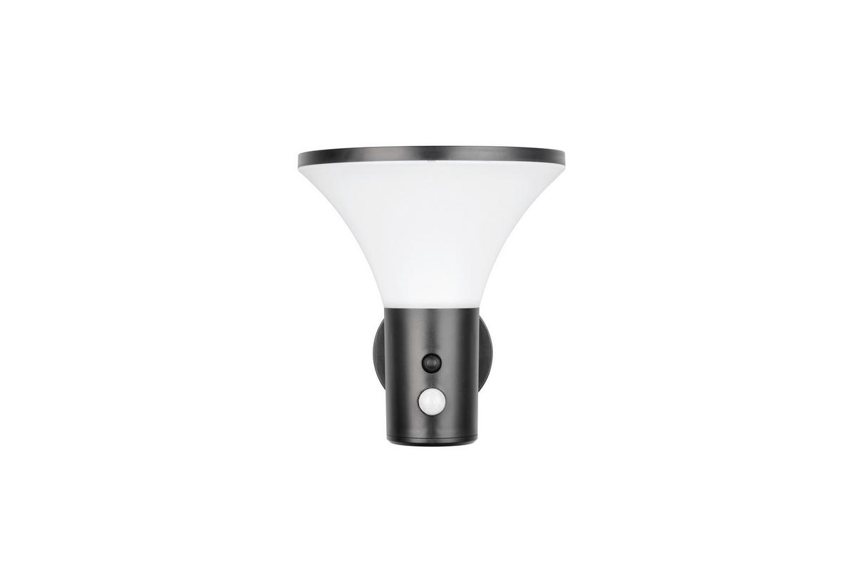 AUßENWANDLEUCHTE 1flg., 4000K, kaltweiß - Schwarz/Weiß, Design, Kunststoff (19/17,5/21,5cm)