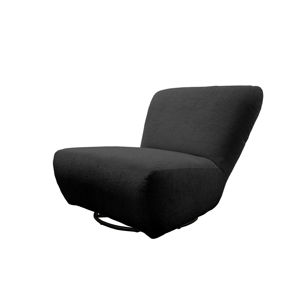 XXL-Sessel Cremallo Schwarz 360° drehbar, B: 95 cm - Schwarz, Trend, Textil (95/77/94cm) - Livetastic