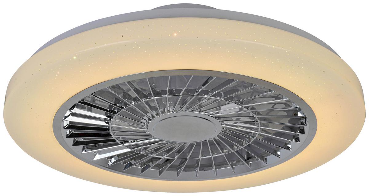 Led Mennyezeti Ventilátor Nua - krómszínű/áttetsző, Modern, műanyag/fém (49/16cm) - Luca Bessoni