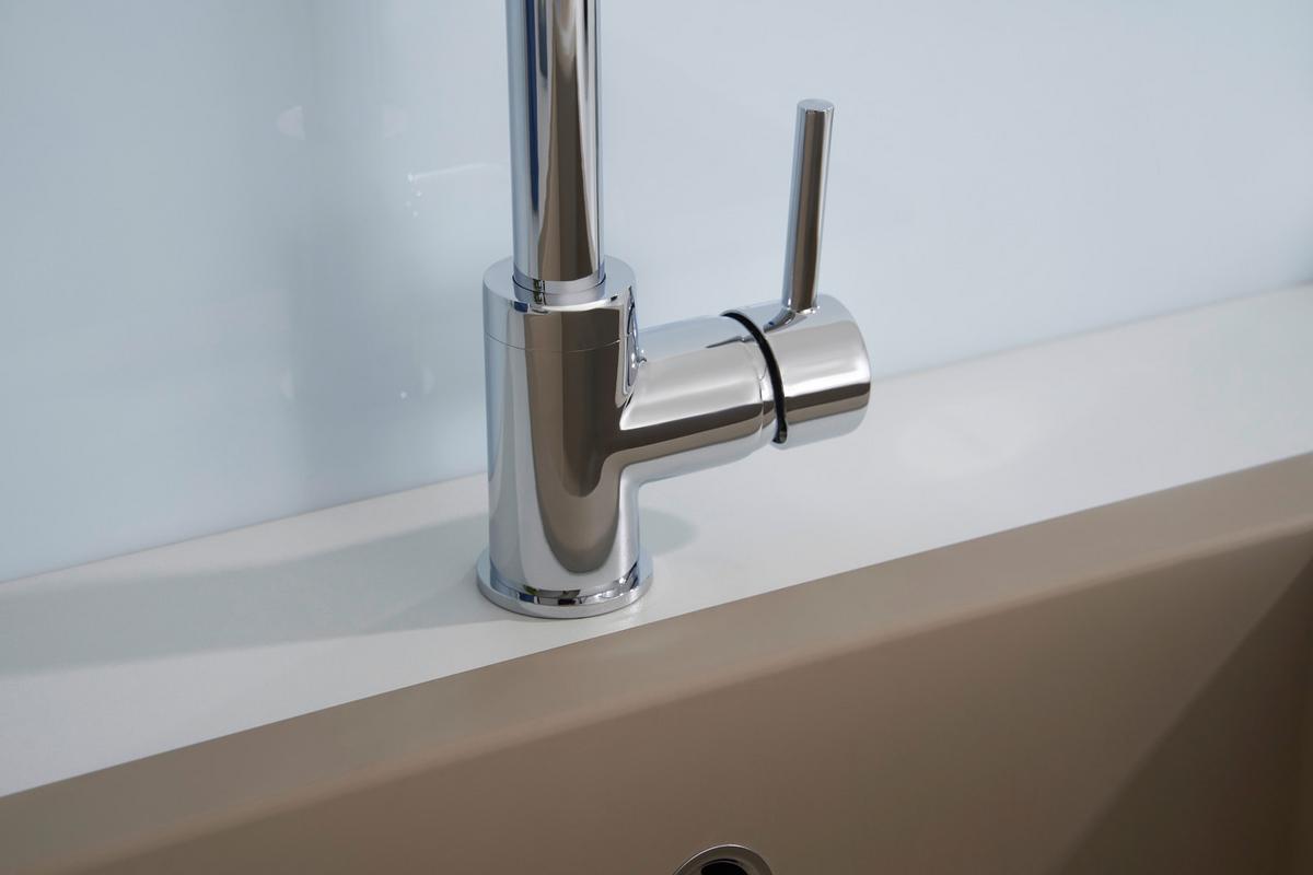 Spüle Respekta Ohio Kunststein Bxt: 50x44 cm - Beige, Trend, Glas/Kunststoff (50/19/44cm) - Respekta