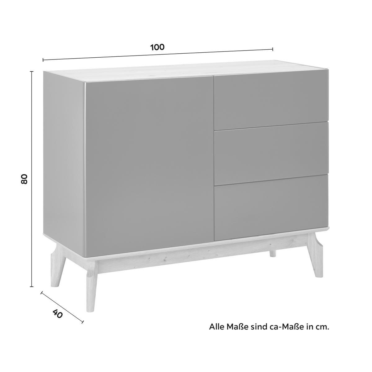 Komoda FOSCO - šedá/barvy dubu, Moderní, dřevo (100/80/40cm) - Bessagi Home