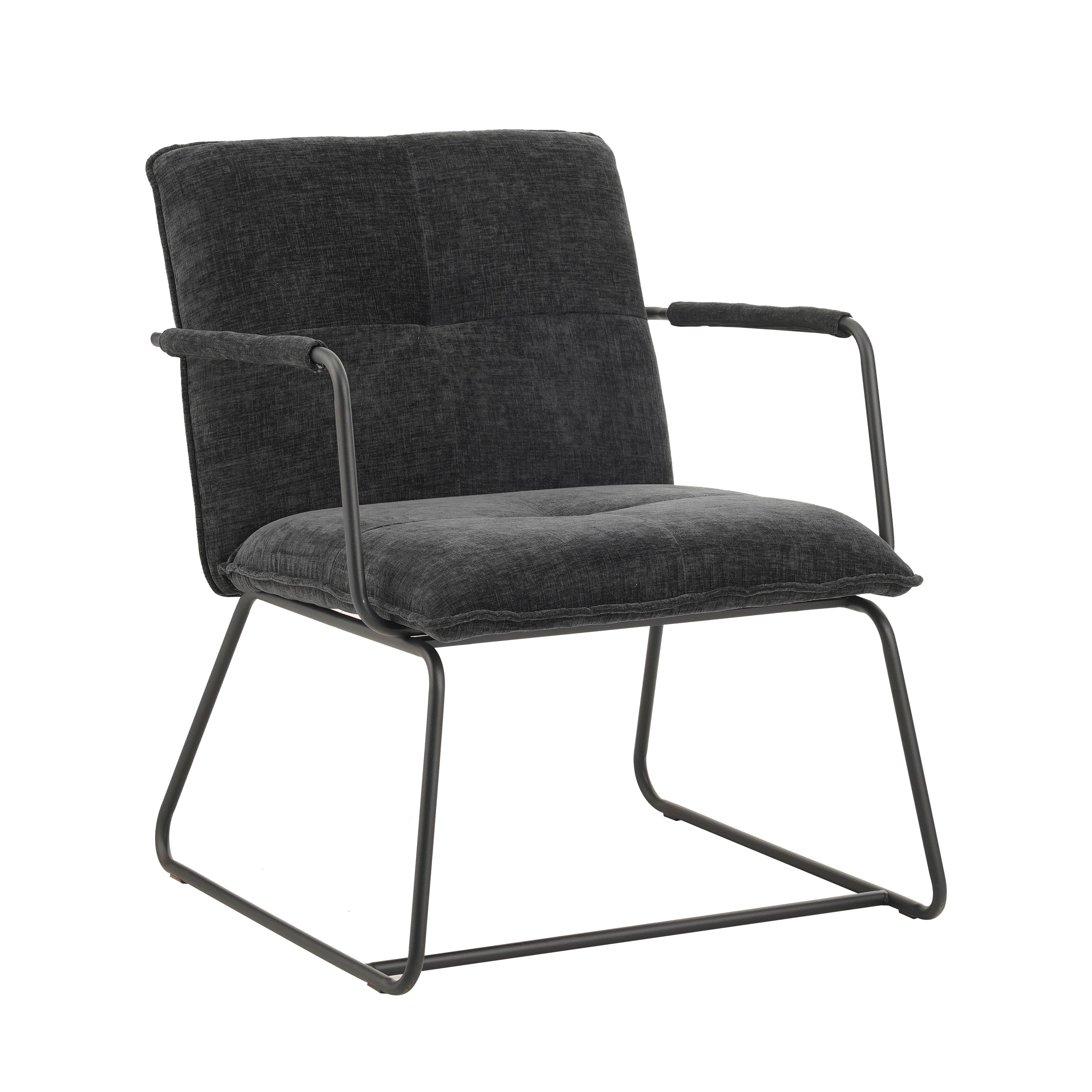 Sessel Bilbao Schwarz B: 65 cm - Schwarz, MODERN, Textil (65/80/68cm) - MID.YOU