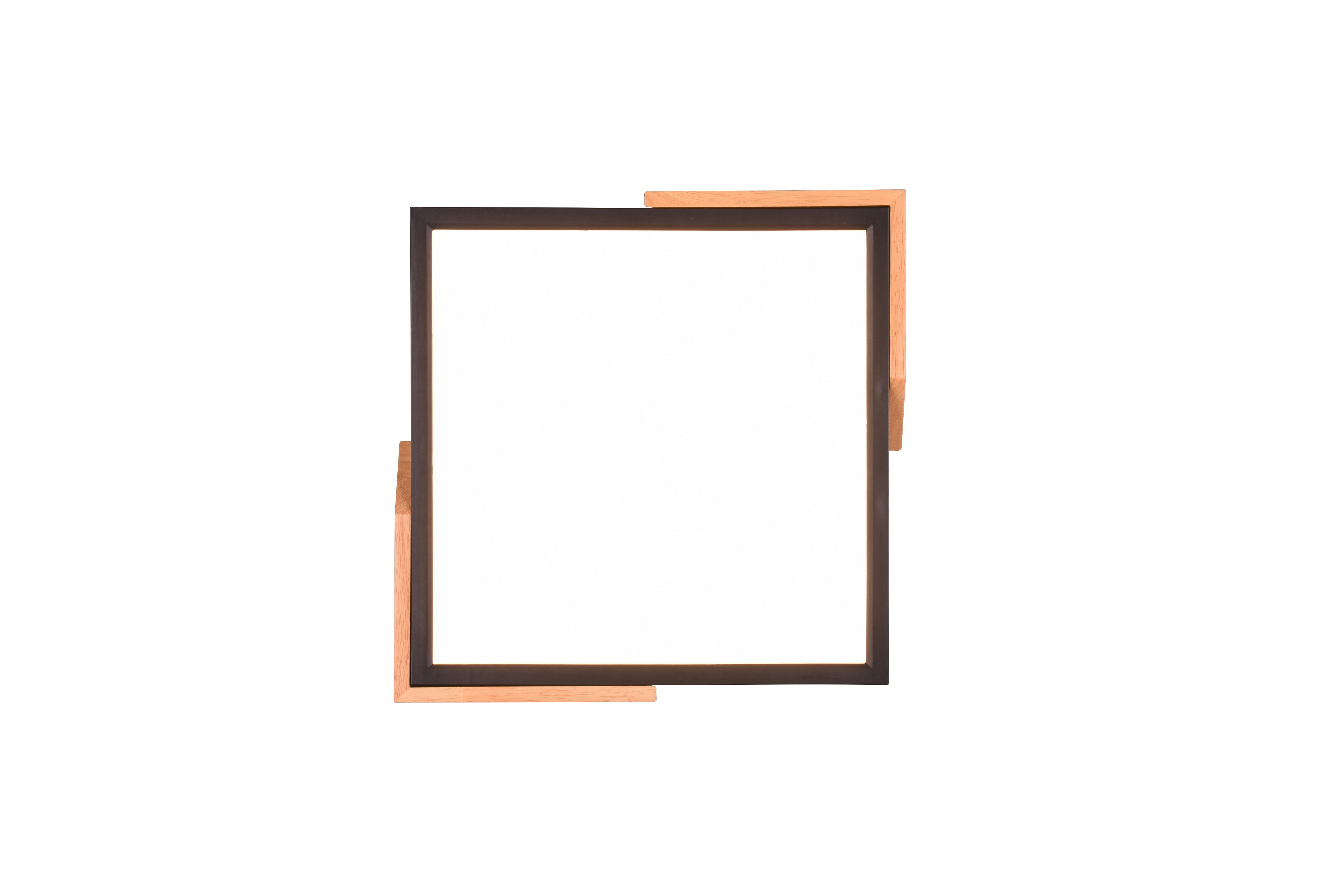 Led-deckenleuchte R67191132 Meta - Schwarz, Natur, Holz/Kunststoff (31,5/31,5/3,5cm)