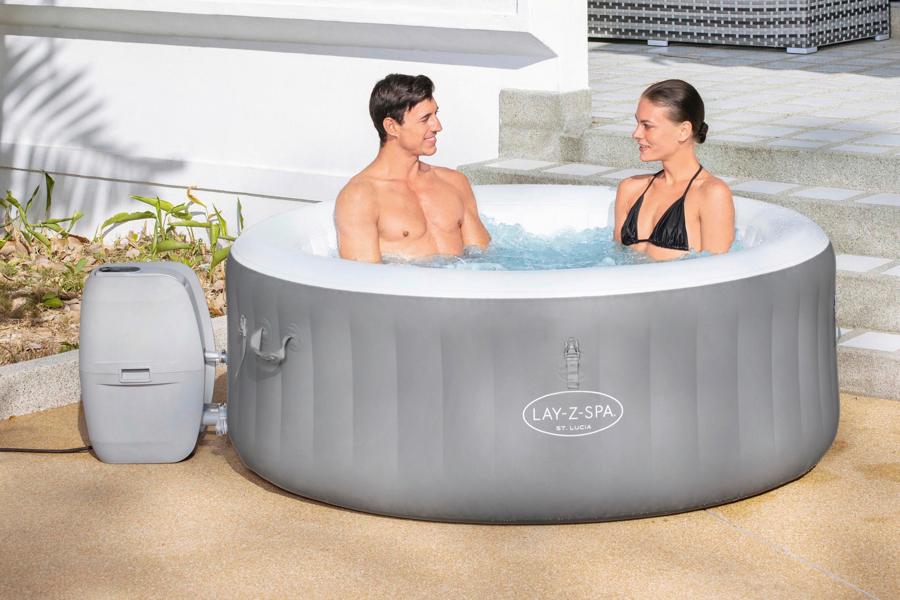 Felfújható Jacuzzi St. Lucia Air Jet - Szürke, Basics, Műanyag (170/66cm) - Bestway