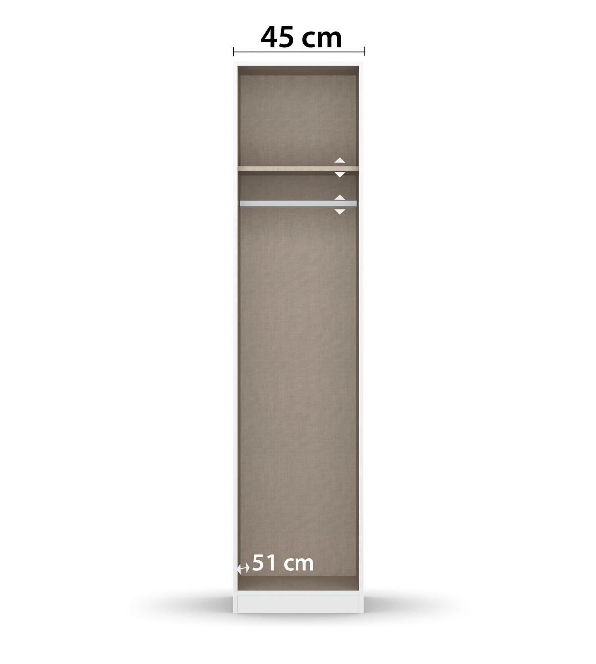 Drehtürenschrank Berlin Eiche Artisan/Grau B: 47 cm - Eiche Artisan/Grau, MODERN, Holzwerkstoff (47/197/54cm) - Rauch Möbel