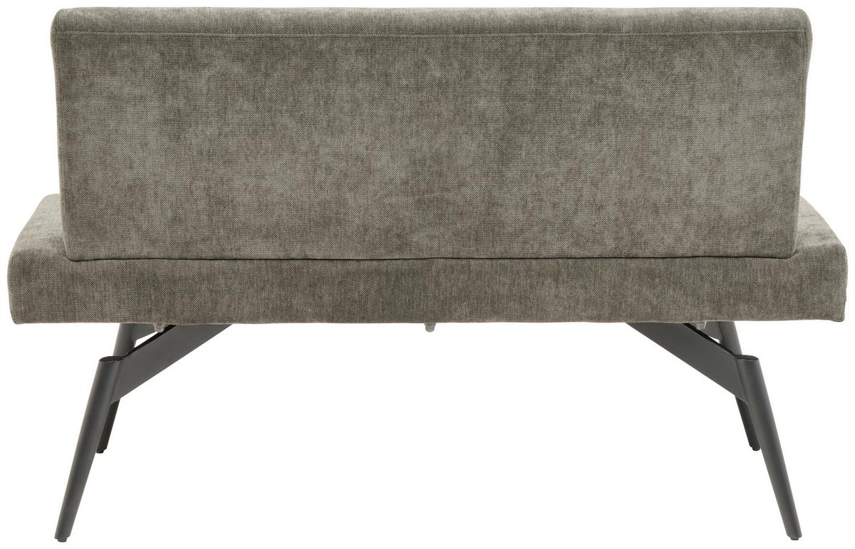 Sitzbank Tinos Mit Lehne Dunkelgrau, B: 140 Cm - Dunkelgrau/Schwarz, KONVENTIONELL, Textil/Metall (140/88/62cm) - MID.YOU