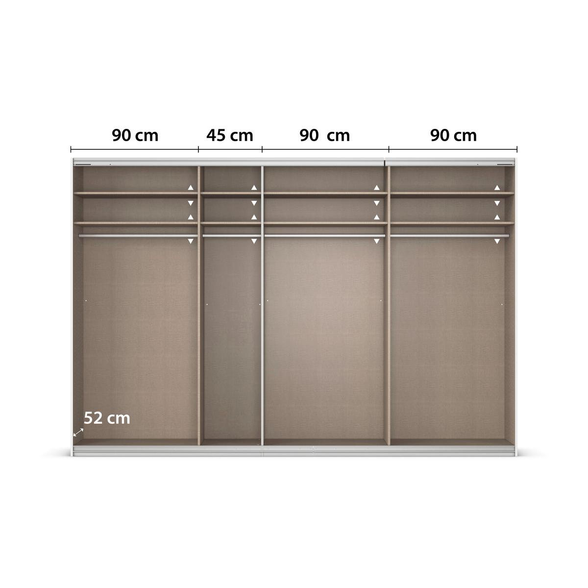 Schwebetürenschrank B: 315cm Feldkirch Seidengr/Eiche Dekor - Hellgrau/Eiche Artisan, MODERN, Holzwerkstoff (315/229/62cm)