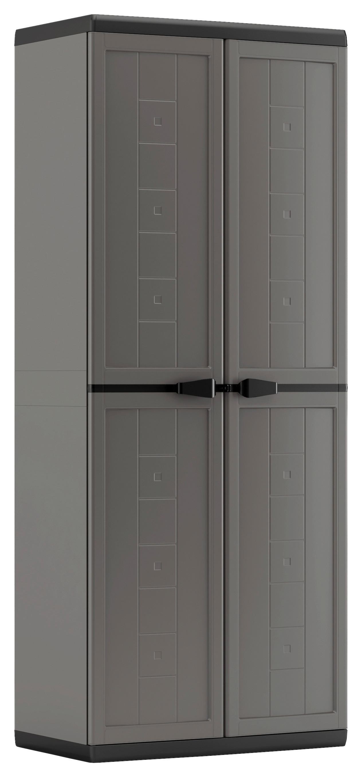 Plastová skriňa DAN - čierna/sivá, Modern, plast (68/166/39cm)