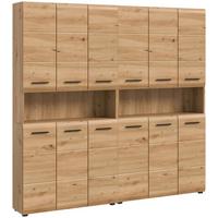 Hochschrank Ice Eiche Artisan Dekor B: 180cm - Schwarz/Eiche Artisan, Basics, Holzwerkstoff (180/185/30cm) - MID.YOU