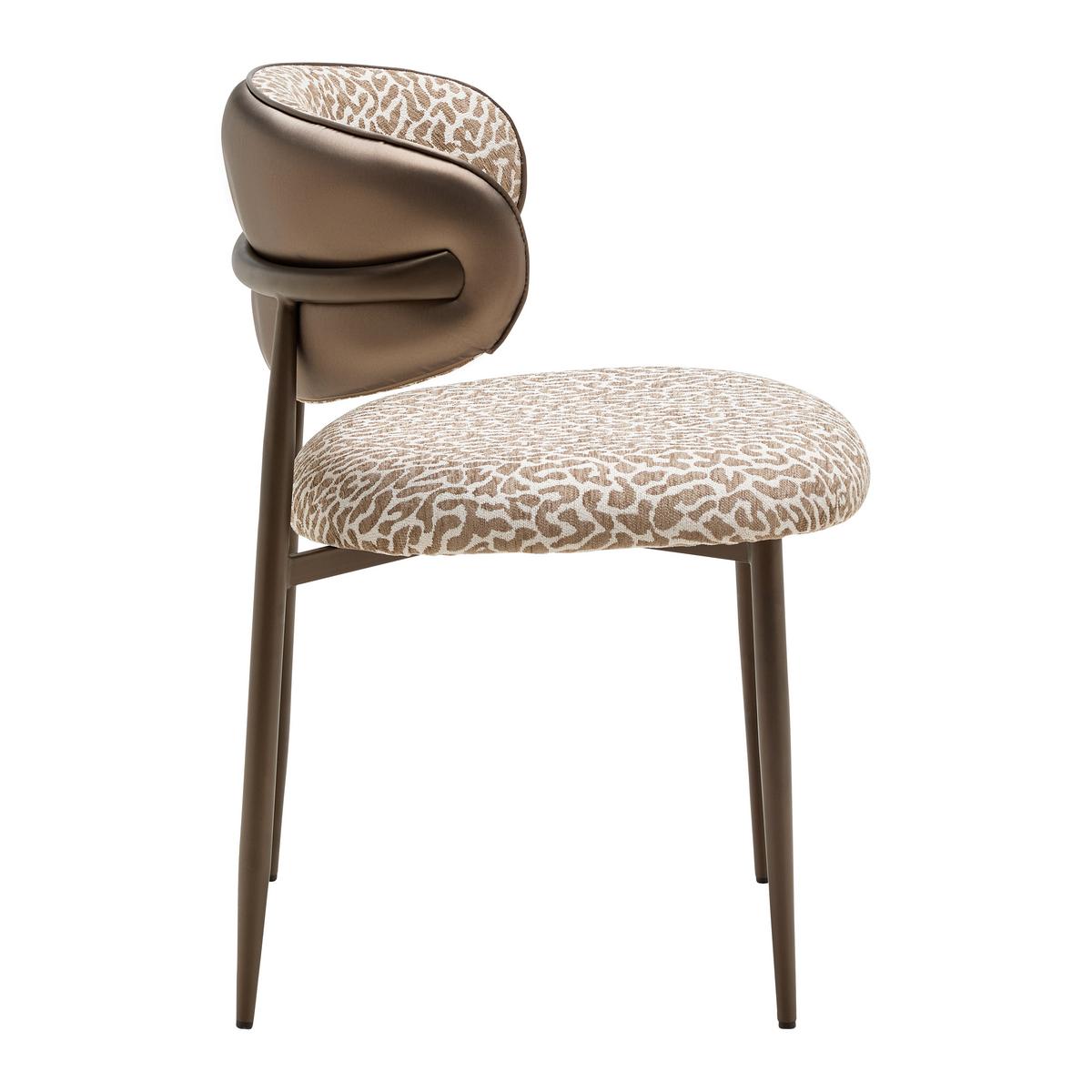 Židle Leano leopardí vzor a vzhled kůže - hnědá, Lifestyle, kov/textil (54/80/59cm) - Premium Living