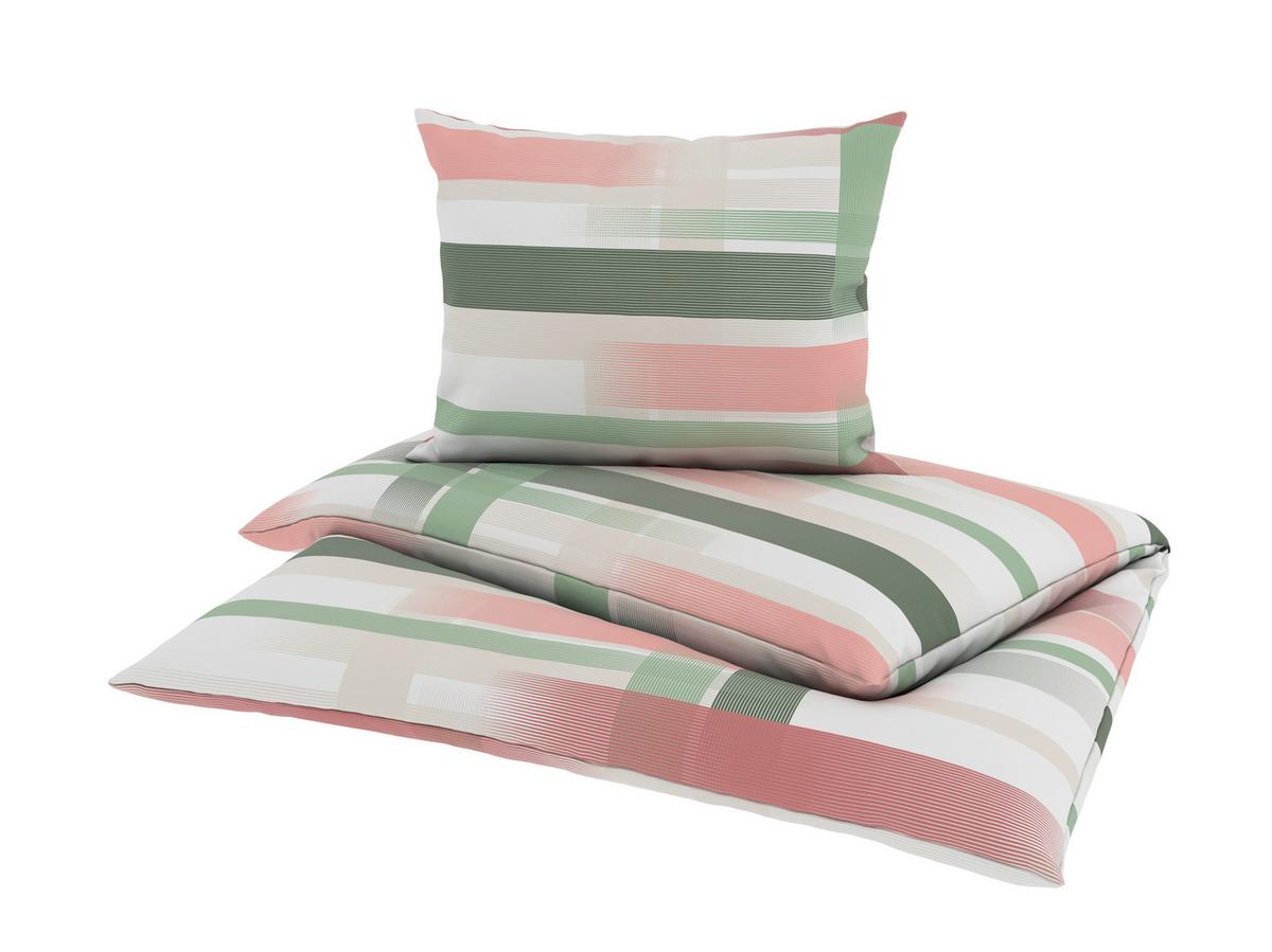Bettwäsche Elisabeth - Rosa/Grün, MODERN, Textil - Luca Bessoni