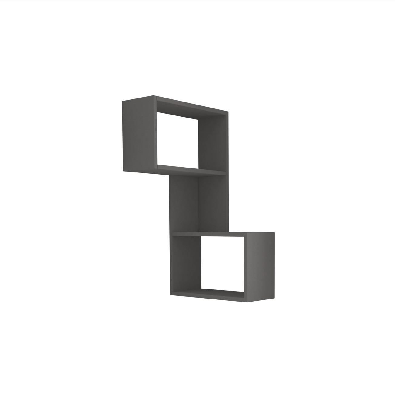 Wandboard Part Regal - Anthrazit, Design, Holzwerkstoff (67/82/47cm) - Livetastic