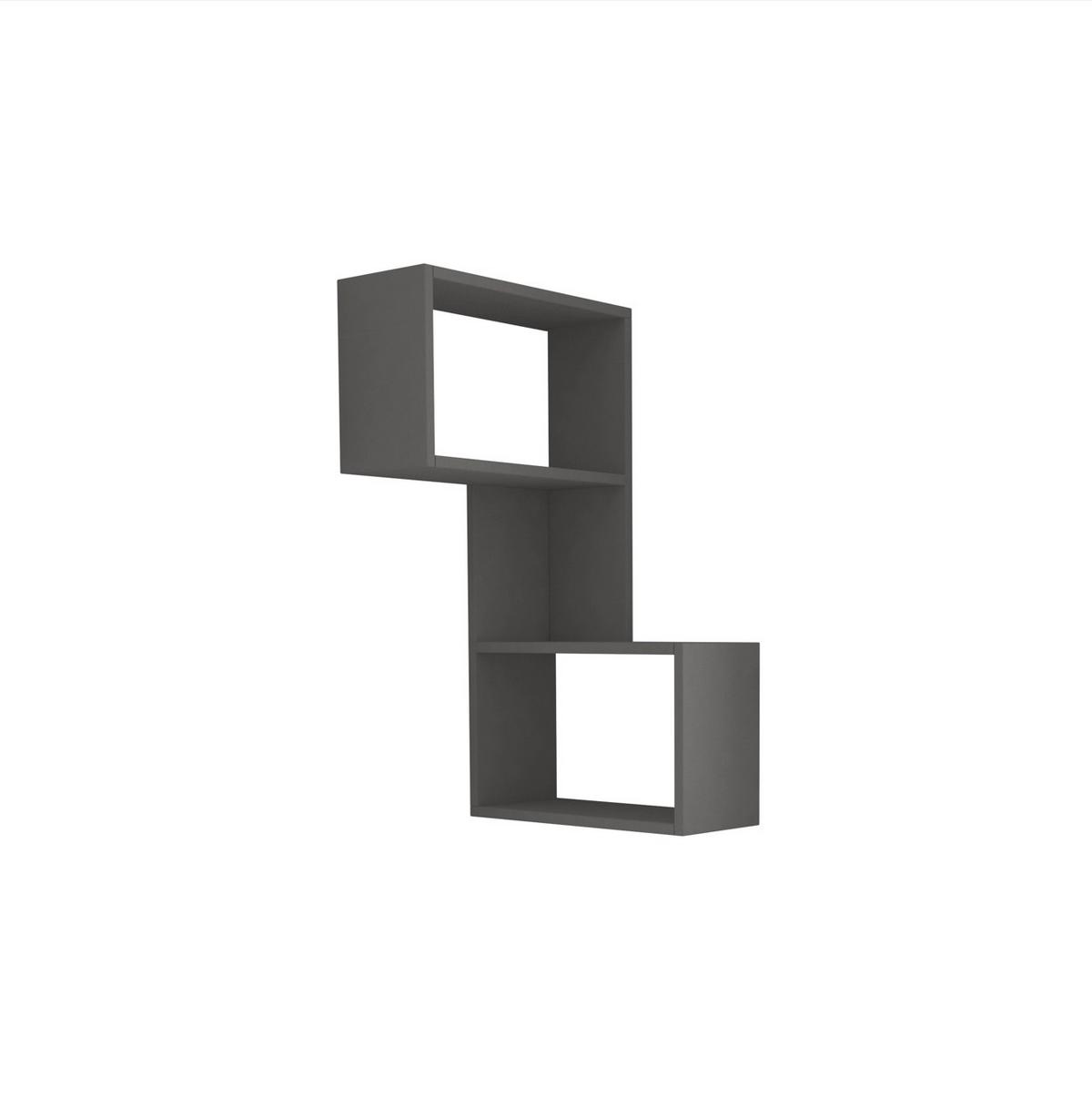 Wandboard Part Regal - Anthrazit, Design, Holzwerkstoff (67/82/47cm) - Livetastic