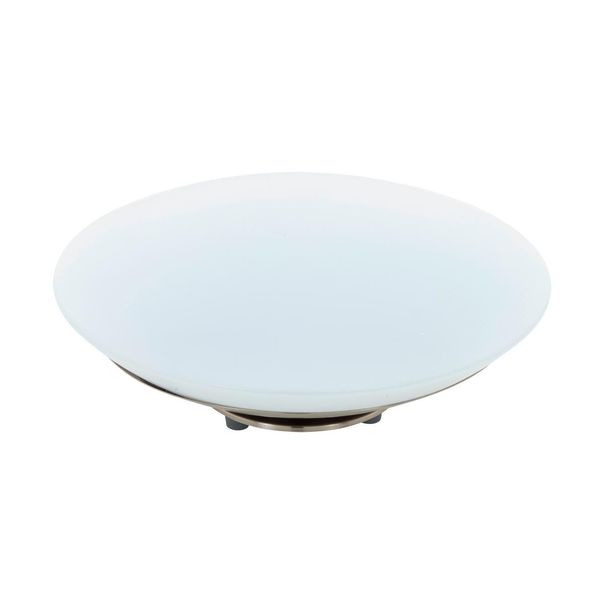 LED-Tischlampe Frattina Weiß/Nickelfarben Farbwechsler - Weiß/Nickelfarben, KONVENTIONELL, Kunststoff/Metall (29/11,5cm) - Eglo