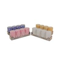 Stumpenkerze Dila Gold Oder Silber Ø/h: 6/9 Cm, 4er-Set - Pink/Silberfarben, KONVENTIONELL, Naturmaterialien/Kunststoff (6/9cm) - Luca Bessoni