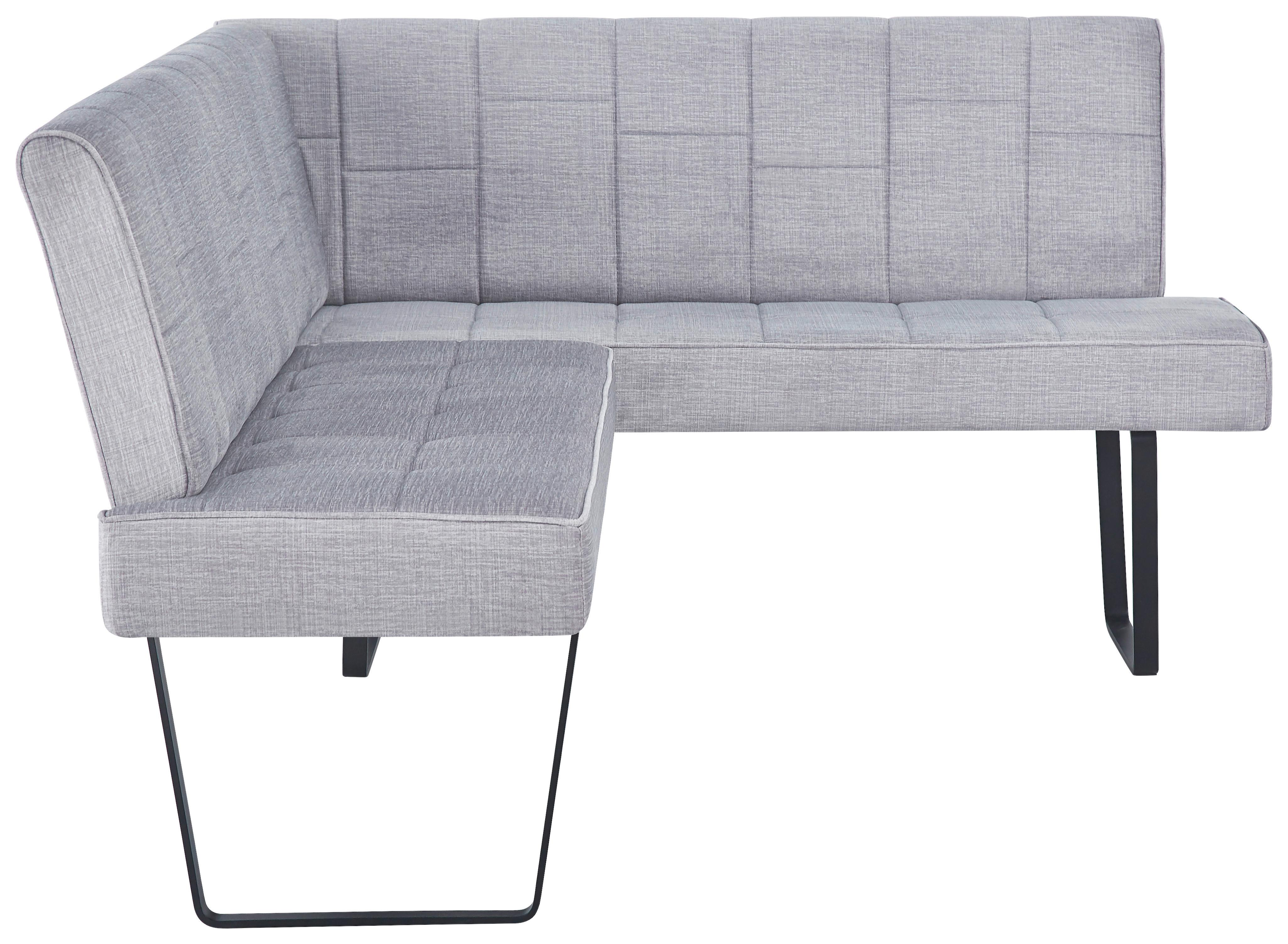 Eckbank Tilos Samt Hellbraun, S: 150x190 cm - Hellbraun/Schwarz, KONVENTIONELL, Textil/Metall (150/190cm) - MID.YOU