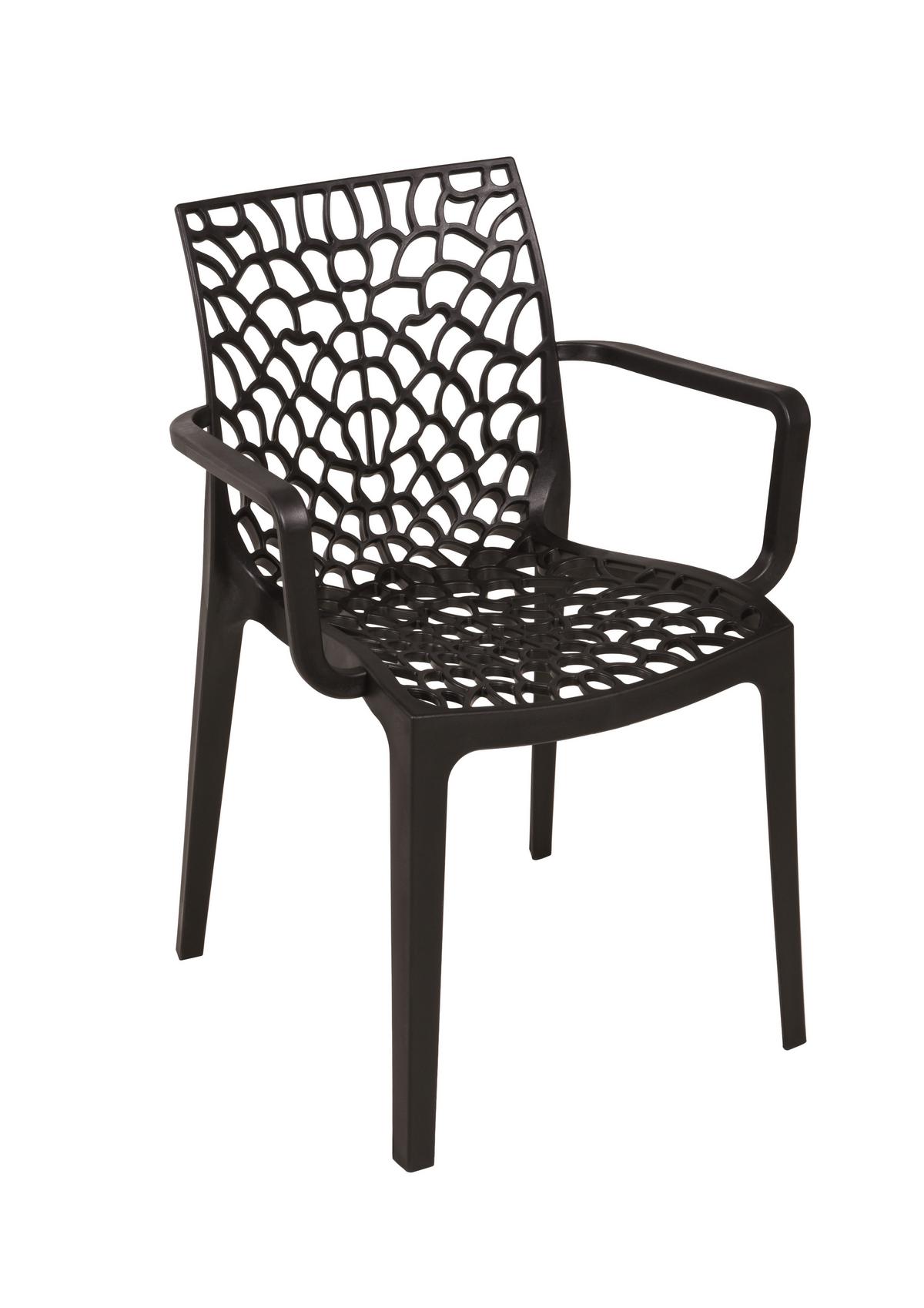GARTENSTUHL-SET STUHL CALVERA,SCHWARZ, 2ER SET - Schwarz, MODERN, Kunststoff (58/81/52cm) - Gardenson