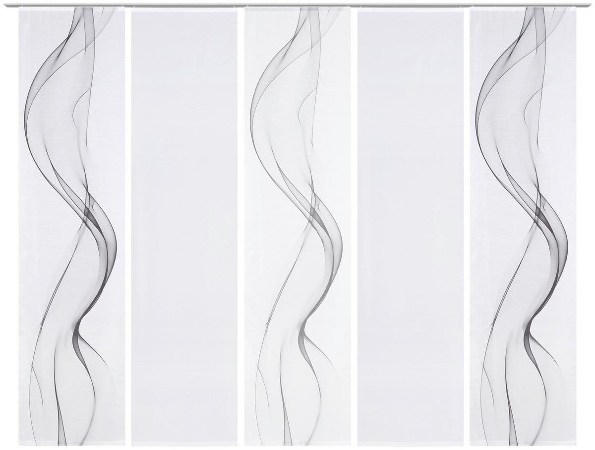 Flächenvorhang Fumaso Grau Weiß B: 60 cm - Weiß/Grau, Design, Textil (60/245cm) - Novel