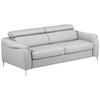Schlafsofa Pafos Platinfarbe Lederlook, Rindsleder B: 203cm - Platinfarben, Design, Leder/Textil (203/77-98/103cm) - MID.YOU