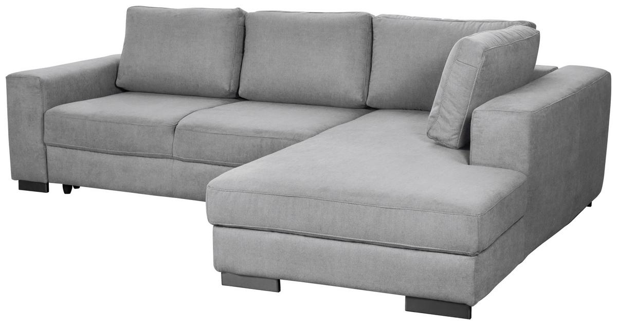 Ecksofa mit Schlaffunktion + Bettkasten Olifant, Stoffbezug - Hellgrau, MODERN, Holz (283/68/203cm) - Ondega