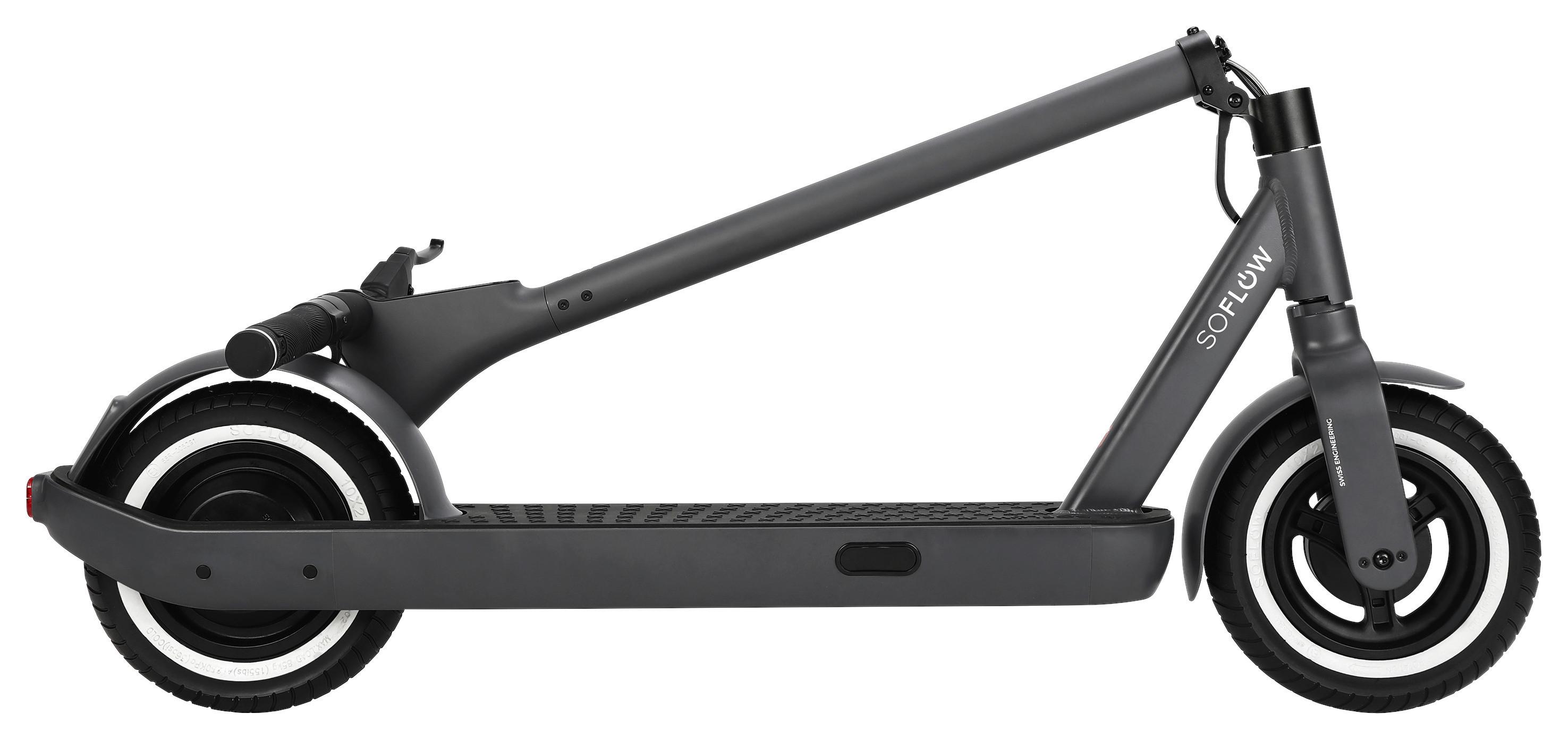 Elektroscooter Soflow Schwarz, Reichweite: Ca. 65 Km - Schwarz, KONVENTIONELL, Metall (119/116/51,8cm)