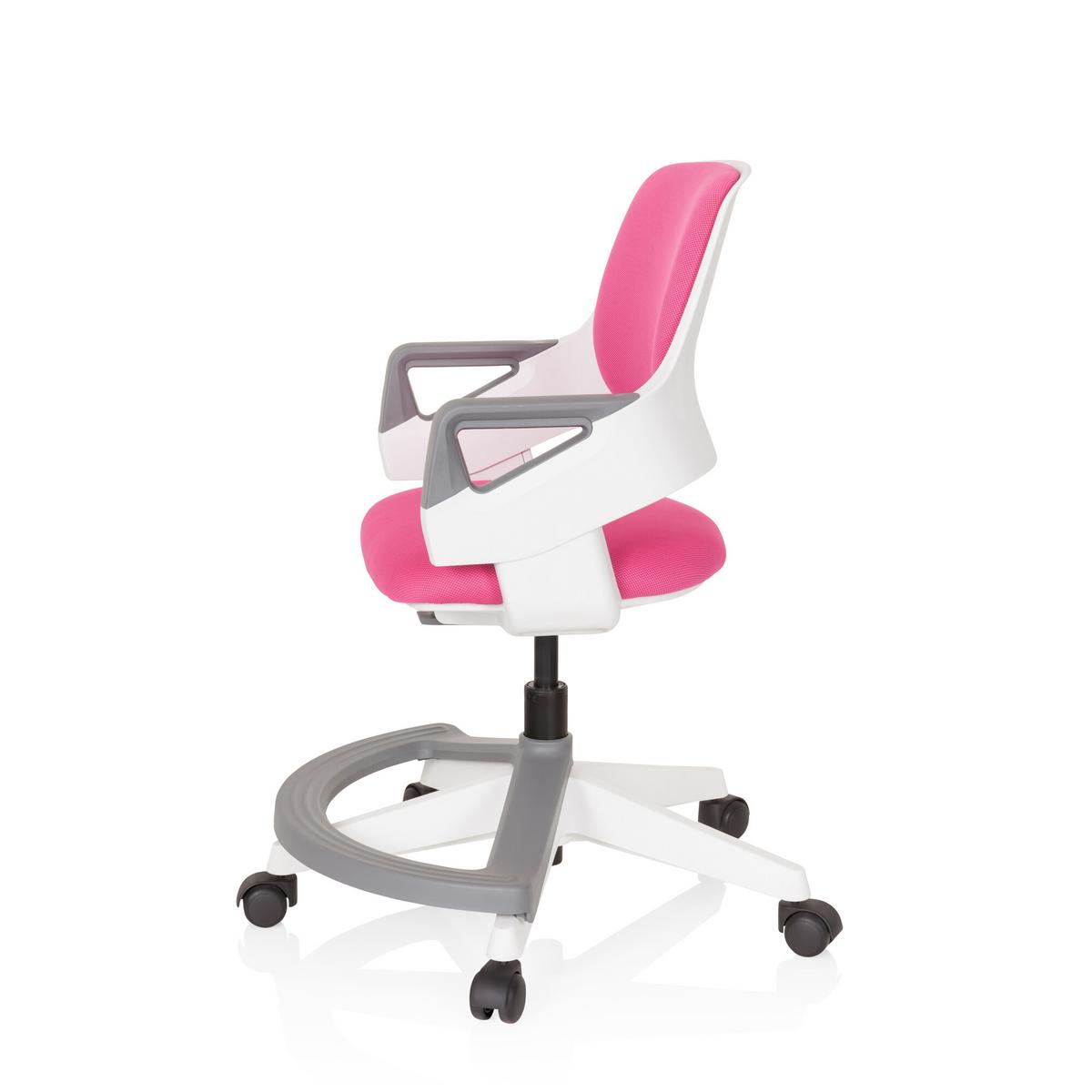 Jugenddrehstuhl Kid Flex Mit Armstützen Pink Bis 70 Kg - Pink/Weiß, Basics, Kunststoff (53/80-93/60cm) - MID.YOU