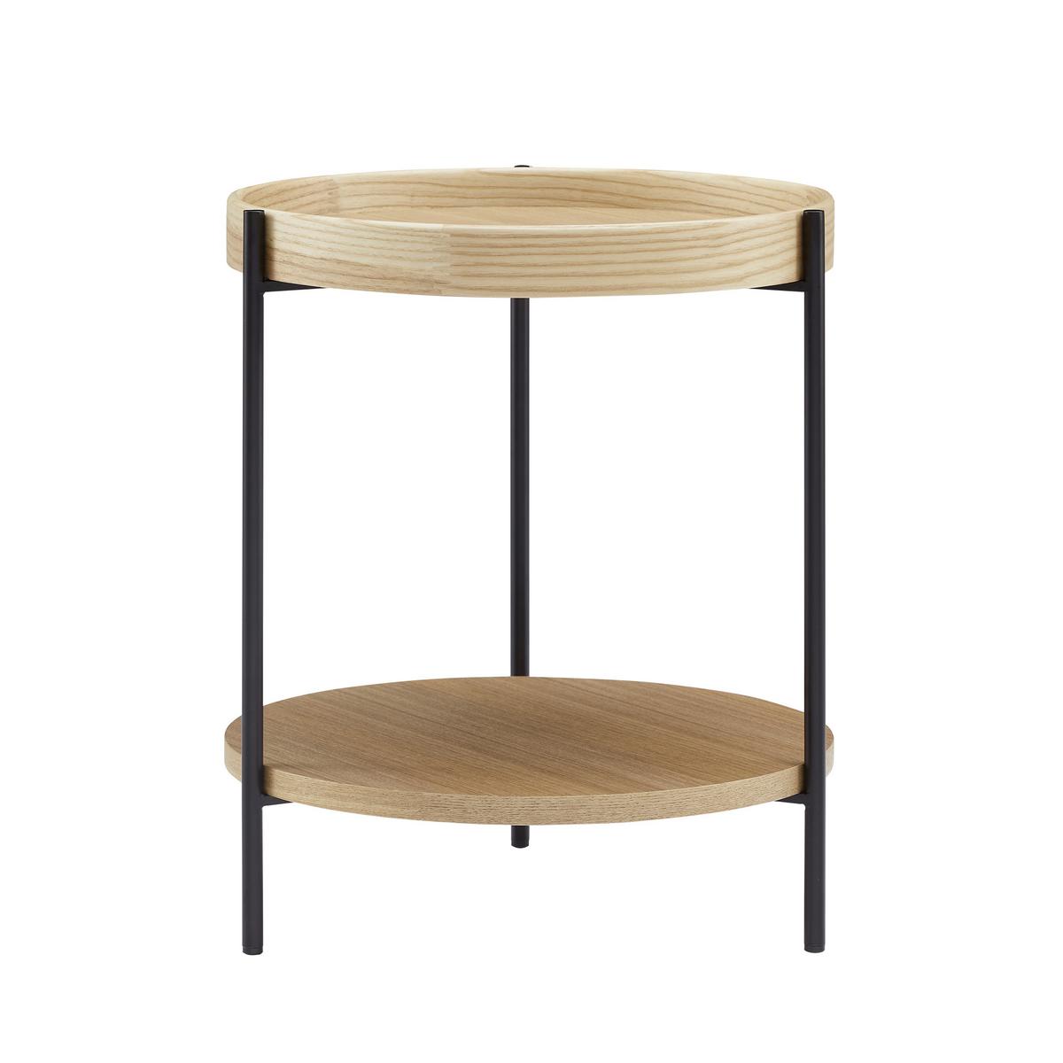 Couchtischset 2-teilig Eichefarben - Eichefarben/Schwarz, Design, Holzwerkstoff/Metall (44-69/44-69/49-39cm) - Livetastic