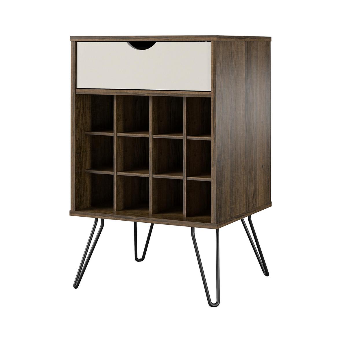 Weinregal Concord Dunkelbraun H: 80 cm - Eichefarben/Dunkelbraun, Design, Holzwerkstoff/Metall (51/80/45cm) - MID.YOU