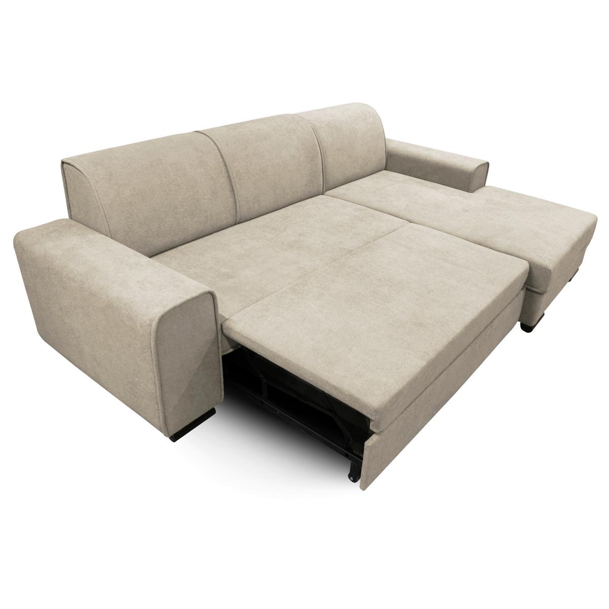 Ecksofa Classic Beige 270x175 cm - Beige/Schwarz, Design, Textil (270/175cm) - MID.YOU