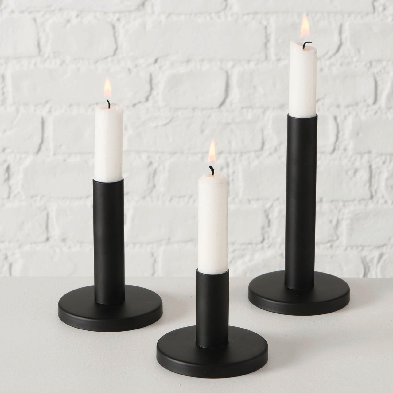 STOJAN NA SVÍČKY - SADA MALKO I PAZ- - černá, Basics, kov - Modern Living
