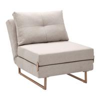 Rozkládací pohovka Malic - béžové - barvy dubu/béžová, Moderní, kov/textil (80/84/90cm) - Bessagi Home