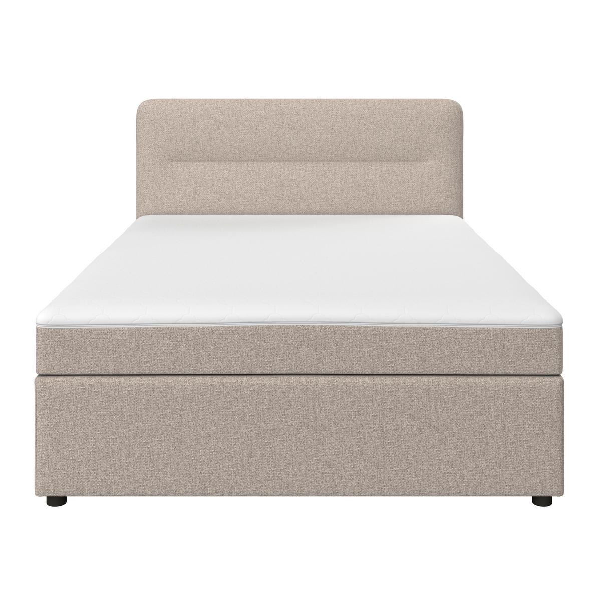 Boxspringová postel MARCO 140x200, šedohnědá - černá/šedohnědá, Moderní, dřevo/textil (140/200cm) - Bessagi Home