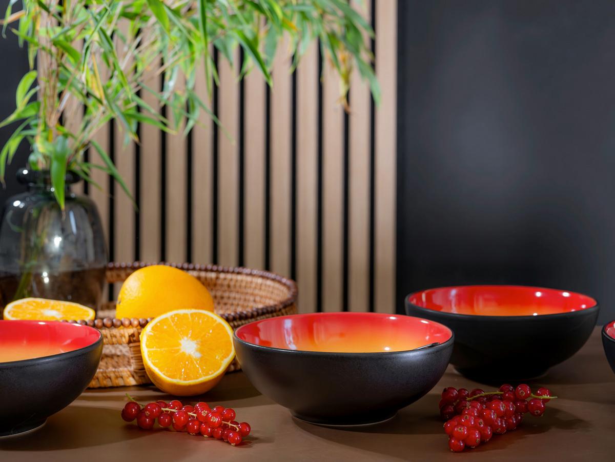 SADA MÍS 24927 HOT RED SMOOTHIE BOWL - čierna/svetložltá, Trend, keramika (16,5/6cm) - Creatable